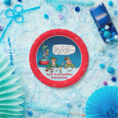 Rude Alf de rode, nosse Elf Cartoon Papieren Bordje (Feest)