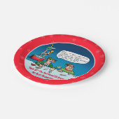 Rude Alf de rode, nosse Elf Cartoon Papieren Bordje (Gekanteld)