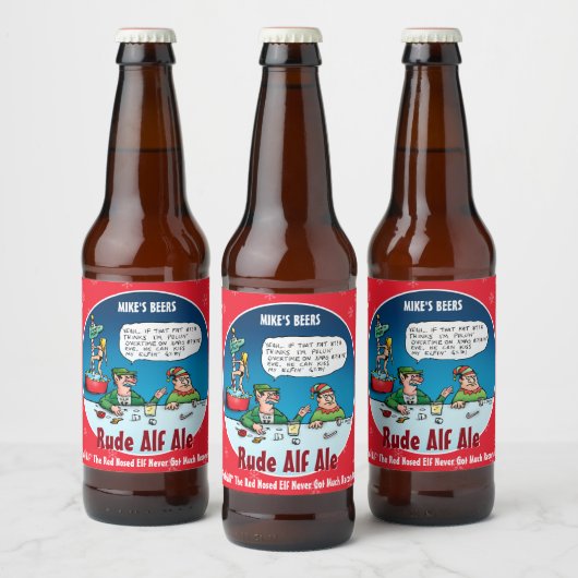 RUDE ALF - Funny Custom Winter Beer Labels Bier Etiket (Flessen)