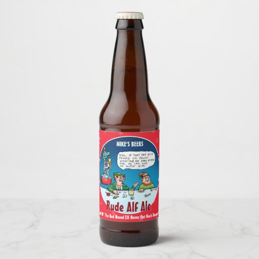 RUDE ALF - Funny Custom Winter Beer Labels Bier Etiket (Voorkant)
