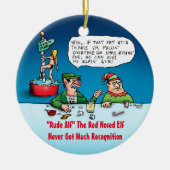 Rude Alf Funny Elf Cartoon Keramisch Ornament (Voorkant)