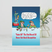 Rude Alf Funny Elf Flat Christmas Kaart (Staand voorkant)