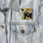 RUDE AWAKENING - hond-kunst Vierkante Button 5,1 Cm (In situ)