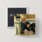 RUDE AWAKENING - hond-kunst Vierkante Button 5,1 Cm (Voorkant /achterkant)
