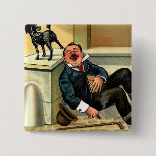 RUDE AWAKENING -  hond-kunst Vierkante Button 5,1 Cm