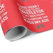 Rude Christmas Funny Noel Hilarische Kerstboom Cadeaupapier (Rol Hoek)