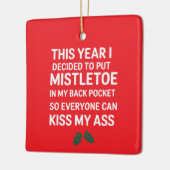 Rude Christmas Funny Noel Hilarische Kerstboom Keramisch Ornament (Links)