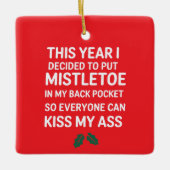 Rude Christmas Funny Noel Hilarische Kerstboom Keramisch Ornament (Voorkant)