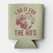 Rude Christmas Santa Face Ik doe het voor de ho's Blikjeskoeler (Voorkant)