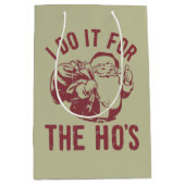 Rude Christmas Santa Face Ik doe het voor de ho's Medium Cadeauzakje (Voorkant)