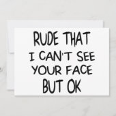 Rude dat ik je gezicht niet kan zien, maar oké, gr kaart (Voorkant)