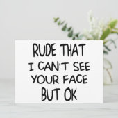 Rude dat ik je gezicht niet kan zien, maar oké, gr kaart (Staand voorkant)