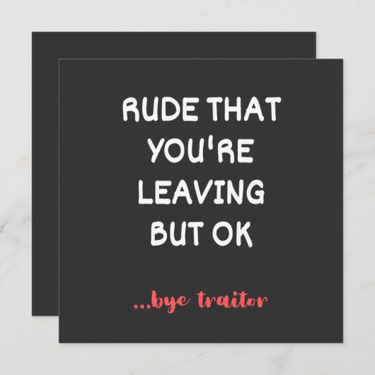 Rude dat je weggaat, maar oké kaart (Voorkant / Achterkant)