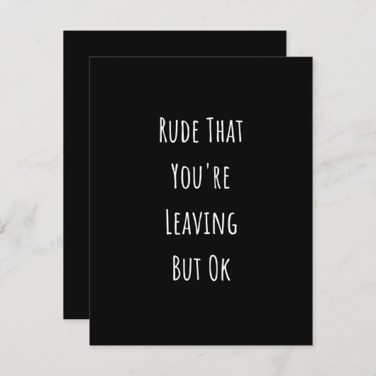 Rude dat je weggaat, maar oké Rude dat je bent Aankondiging (Voorkant / Achterkant)