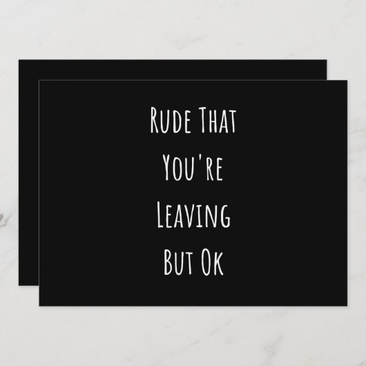 Rude dat je weggaat, maar oké Rude dat je bent Aankondiging (Voorkant / Achterkant)