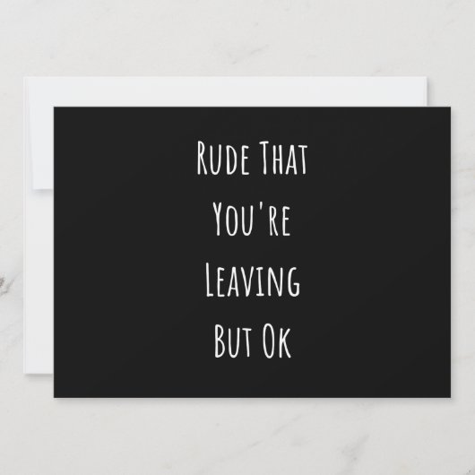 Rude dat je weggaat, maar oké Rude dat je bent Aankondiging (Voorkant)