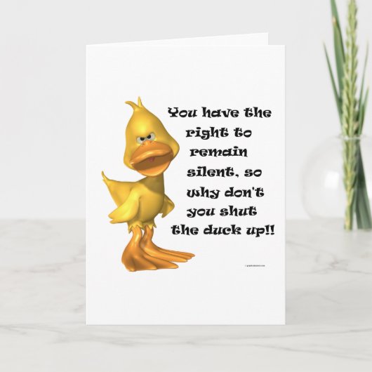 Rude Duck Funny Wenskaart Kaart (Voorkant)