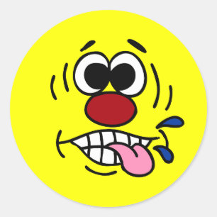 Rude Face Grumpey Ronde Sticker