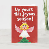 Rude Funny Christmas Card Up Yours This Season Kaart (Voorkant)