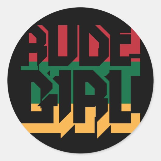 Rude Girl Ronde Sticker (Voorkant)