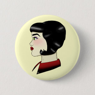 Rude Girl Traditional Tattoo Pin Ronde Button 5,7 Cm