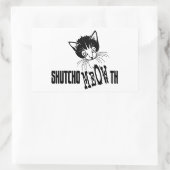Rude Kat - Hou je mond Rechthoekige Sticker (Tas)