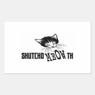 Rude Kat - Hou je mond Rechthoekige Sticker