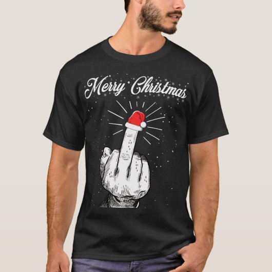 Rude Merry Kerstmis Midden Vingerbroodjes Ugandees T-shirt (Voorkant)
