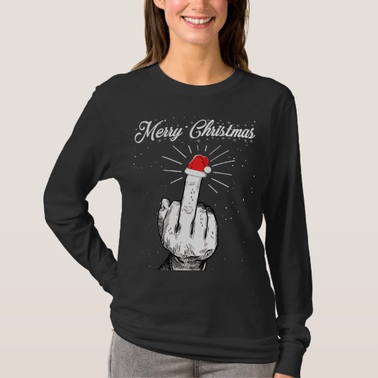 Rude Merry Kerstmis Midden Vingerbroodjes Ugandees T-shirt (Voorkant)