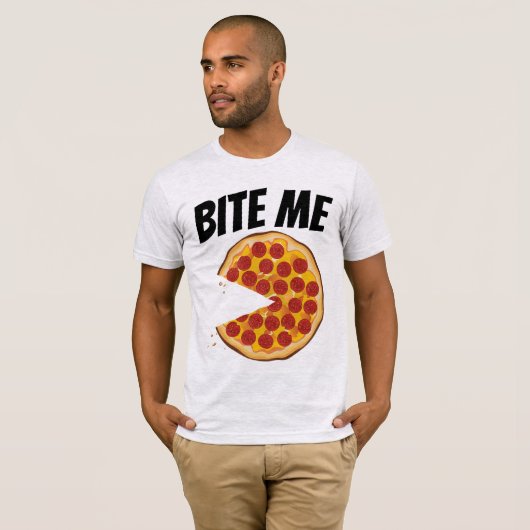 RUDE OFFENSIVE MANNEN PIZZA T-Shirts (Voorkant volledig)