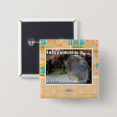 Rude ontwaken in vierkante button 5,1 cm (Voorkant /achterkant)