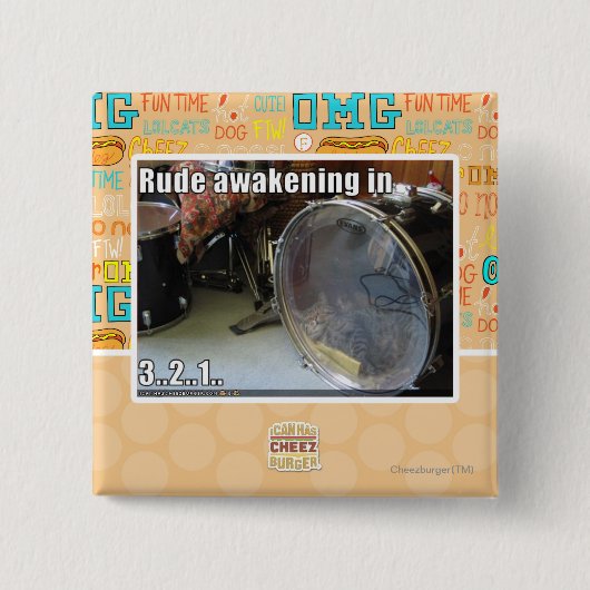 Rude ontwaken in vierkante button 5,1 cm (Voorkant)