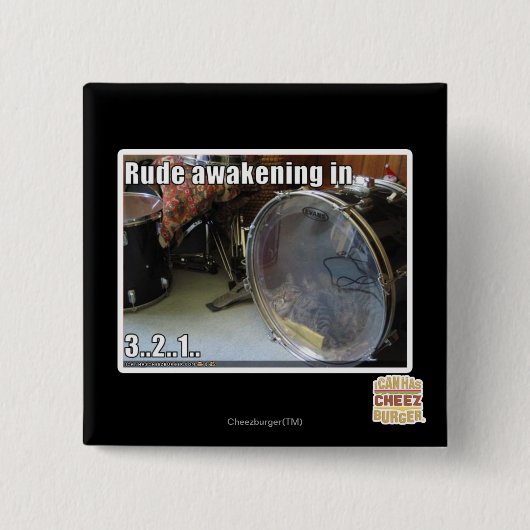 Rude ontwaken in vierkante button 5,1 cm (Voorkant)
