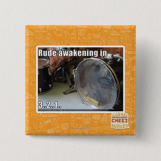 Rude ontwaken in vierkante button 5,1 cm (Voorkant)