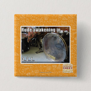 Rude ontwaken in vierkante button 5,1 cm