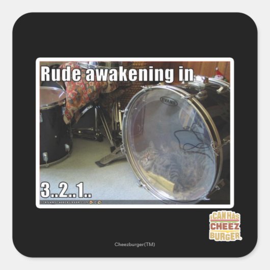 Rude ontwaken in vierkante sticker (Voorkant)