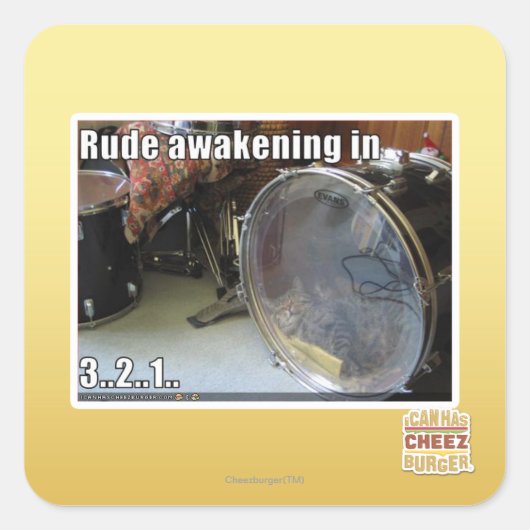 Rude ontwaken in vierkante sticker (Voorkant)