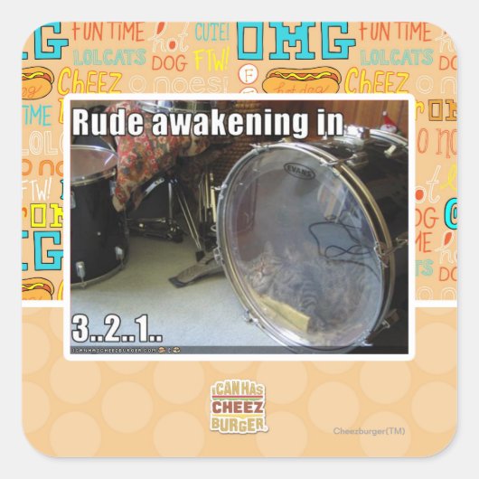 Rude ontwaken in vierkante sticker (Voorkant)