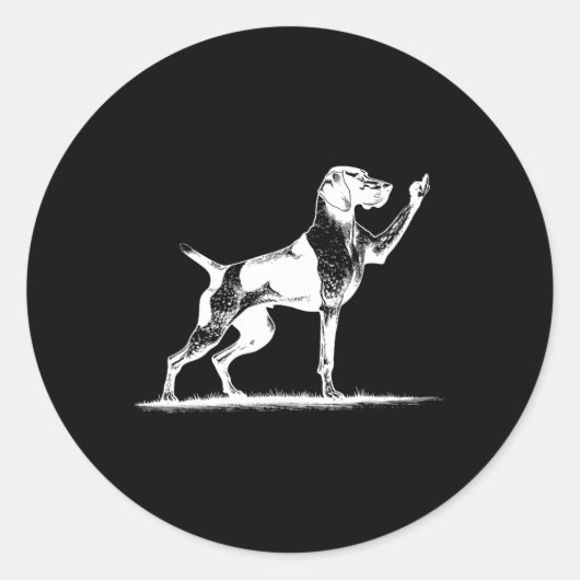Rude Pointer Dog Hole Duitse Kortharige Pointer D Ronde Sticker (Voorkant)