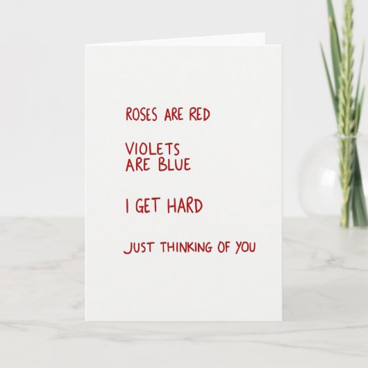 Rude Roses Are Red Thinking Of You Card Kaart (Voorkant)