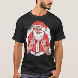 RUDE SANTA zegt Fck Off Middenvinger Grappig Chris T-shirt