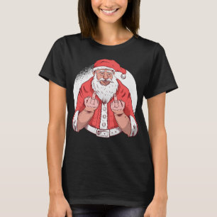 RUDE SANTA zegt Fck Off Middenvinger Grappig Chris T-shirt