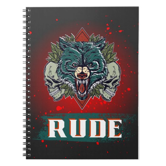 rude, schedel en beer notitieboek (Voorkant)