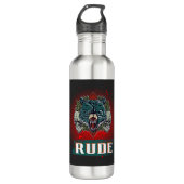 rude, schedel en beer waterfles  (Voorkant)