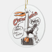 rude seagull cartoon - stijl digitale tekening keramisch ornament (Links)