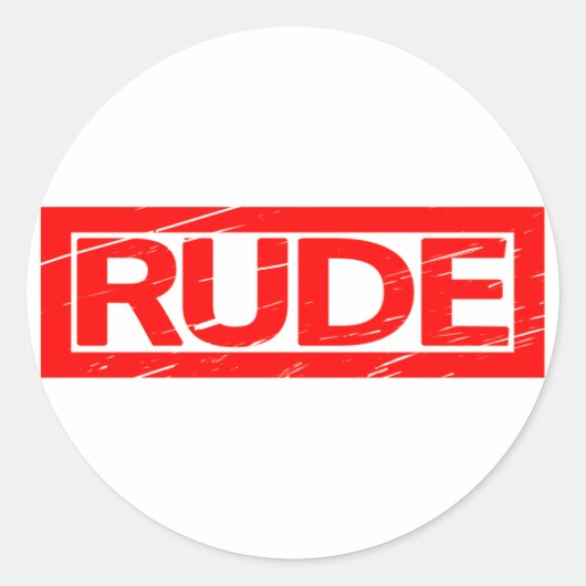Rude Stamp Ronde Sticker (Voorkant)