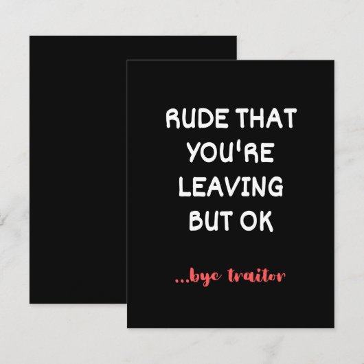 Rude That You're Leaving But Ok Save The Date (Voorkant / Achterkant)