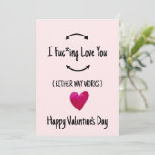 Rude Valentijnsdag Kaart, ik hou van je Feestdagenkaart (Staand voorkant)