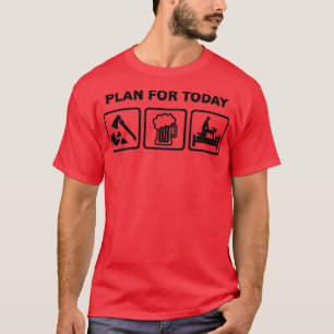 Rude wood Chopping Beer Get Lucky T-shirt