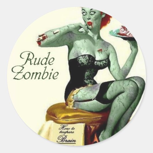 Rude Zombie "The First Bite" Ronde Sticker (Voorkant)